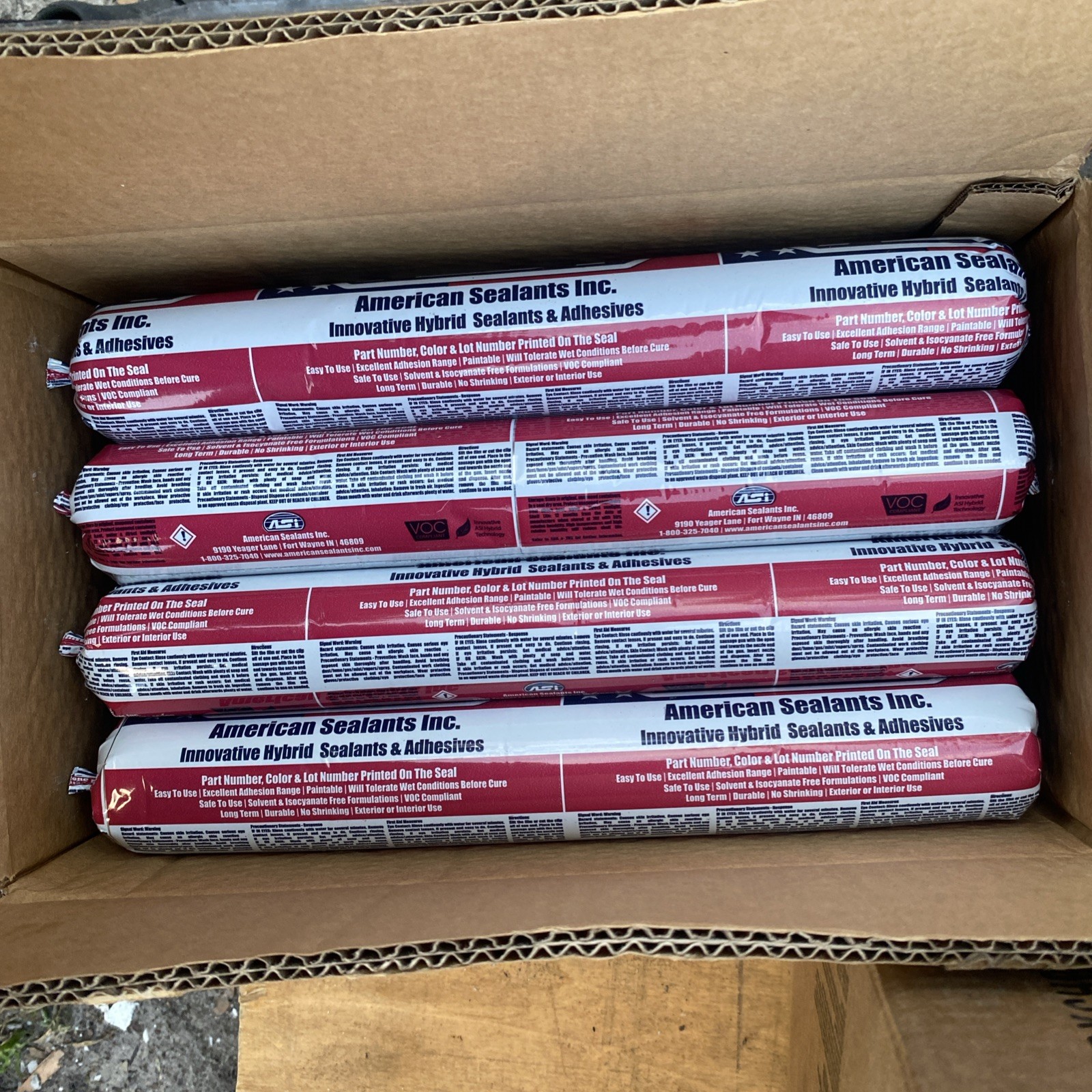 12 Pack- ASI-55 Industrial & Construction Sealant / Adhesive Sausage- gray 20oz