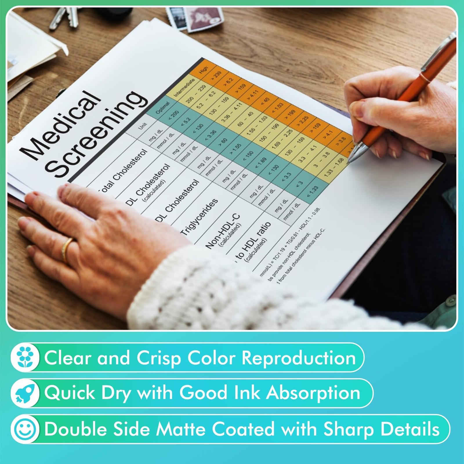 Koala Thin Presentation Paper Double-Sided Matte for Printing 8.5″X11″, white