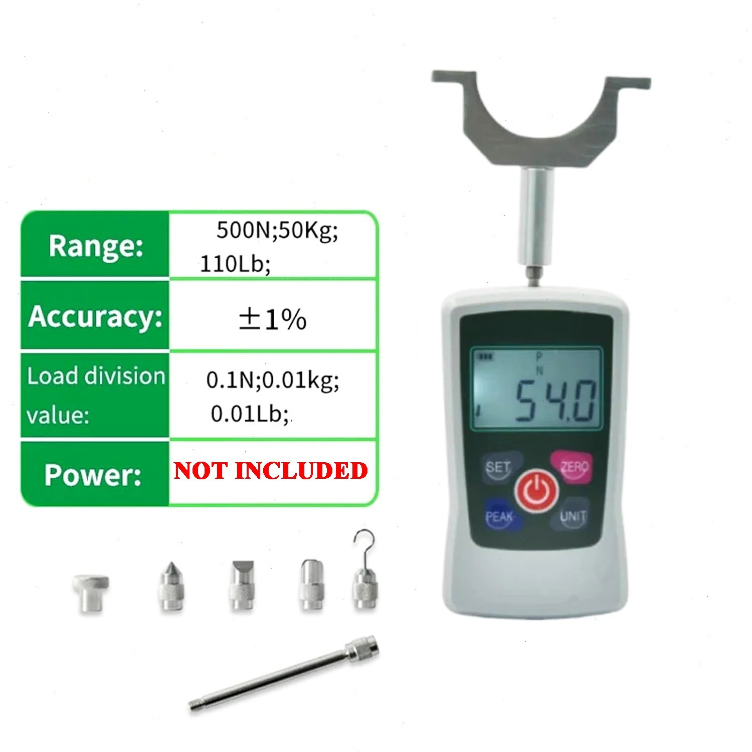 Muscle Strength Tester with Maximum Load Value 500N 50kg 110Lb Accuracy ±1％