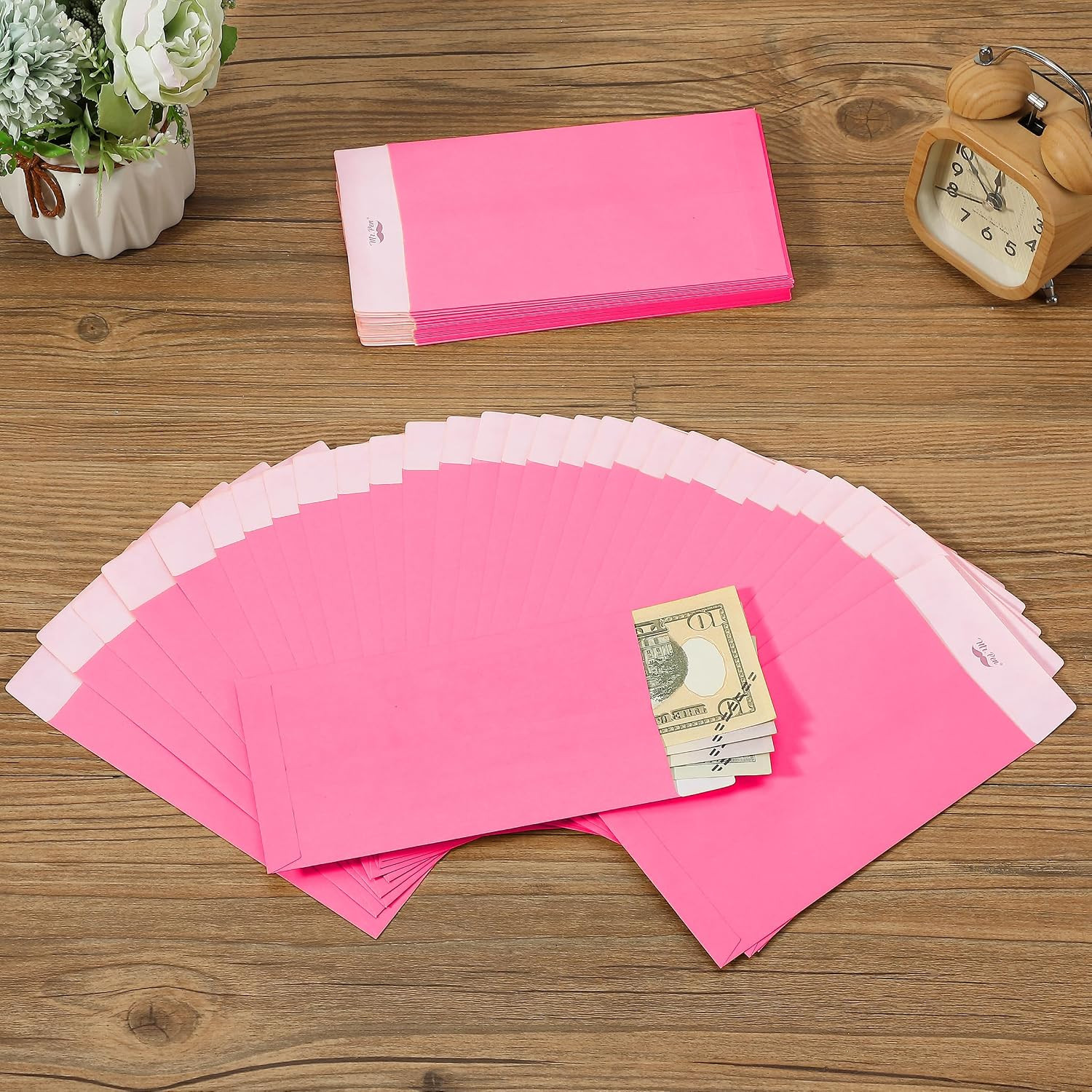 100 Pack Kraft Money Envelopes 6.5 x 3.5 Self Adhesive Cash Budget Envelopes