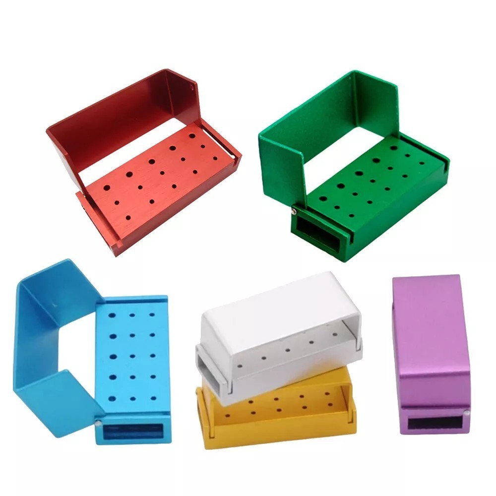 Dental Bur RA FG Holder Block Disinfection Box Aluminium Autoclave 15/30 Holes