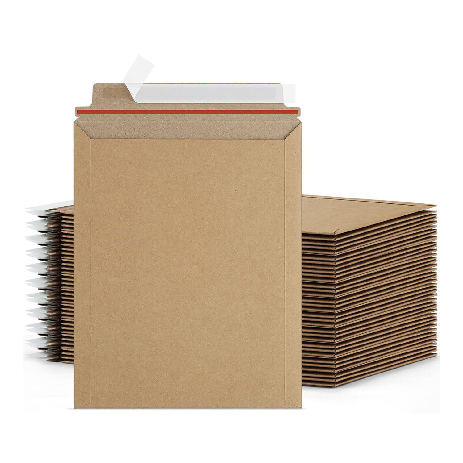 200 Pcs Kraft Rigid Photo Document Mailers 1″x13.5″ Stayflat Cardboard Envelopes