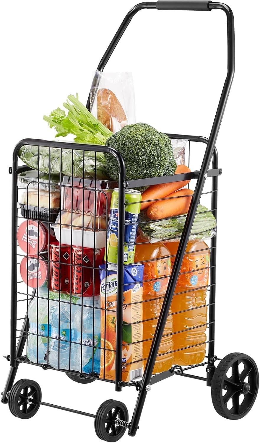 Lightweight Heavy Duty Shopping Cart with Swivel Wheels – 90 Lbs Load Capacity