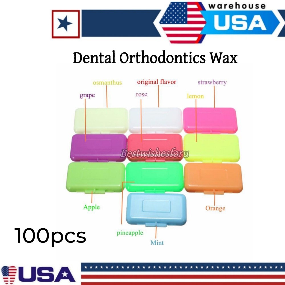 100 Pcs Fruit Scent Dental Orthodontics Ortho Wax For Braces Gum Irritation
