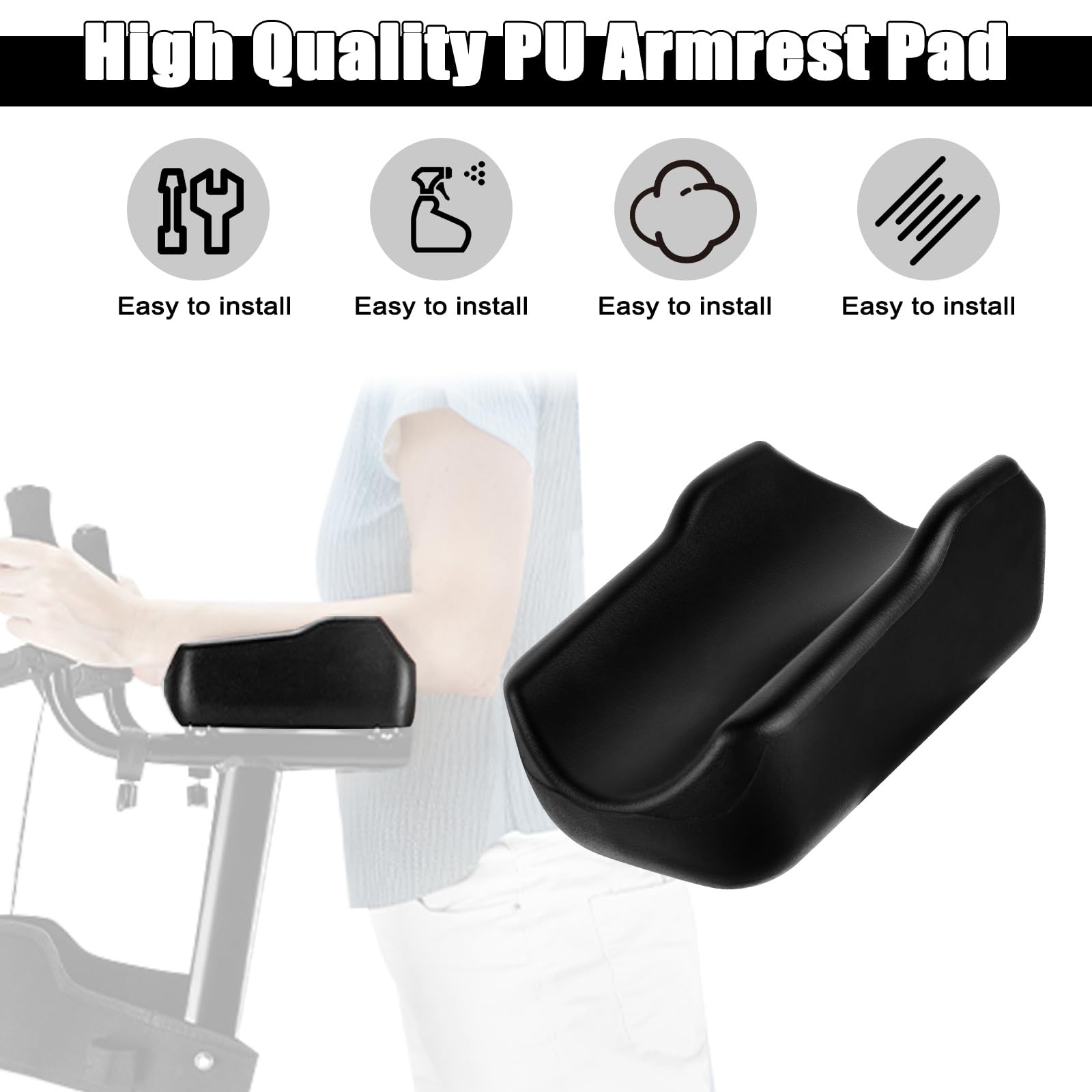 Rollator Armrest Pad 5.31×1.57in Universal Replacement for Upright Walker