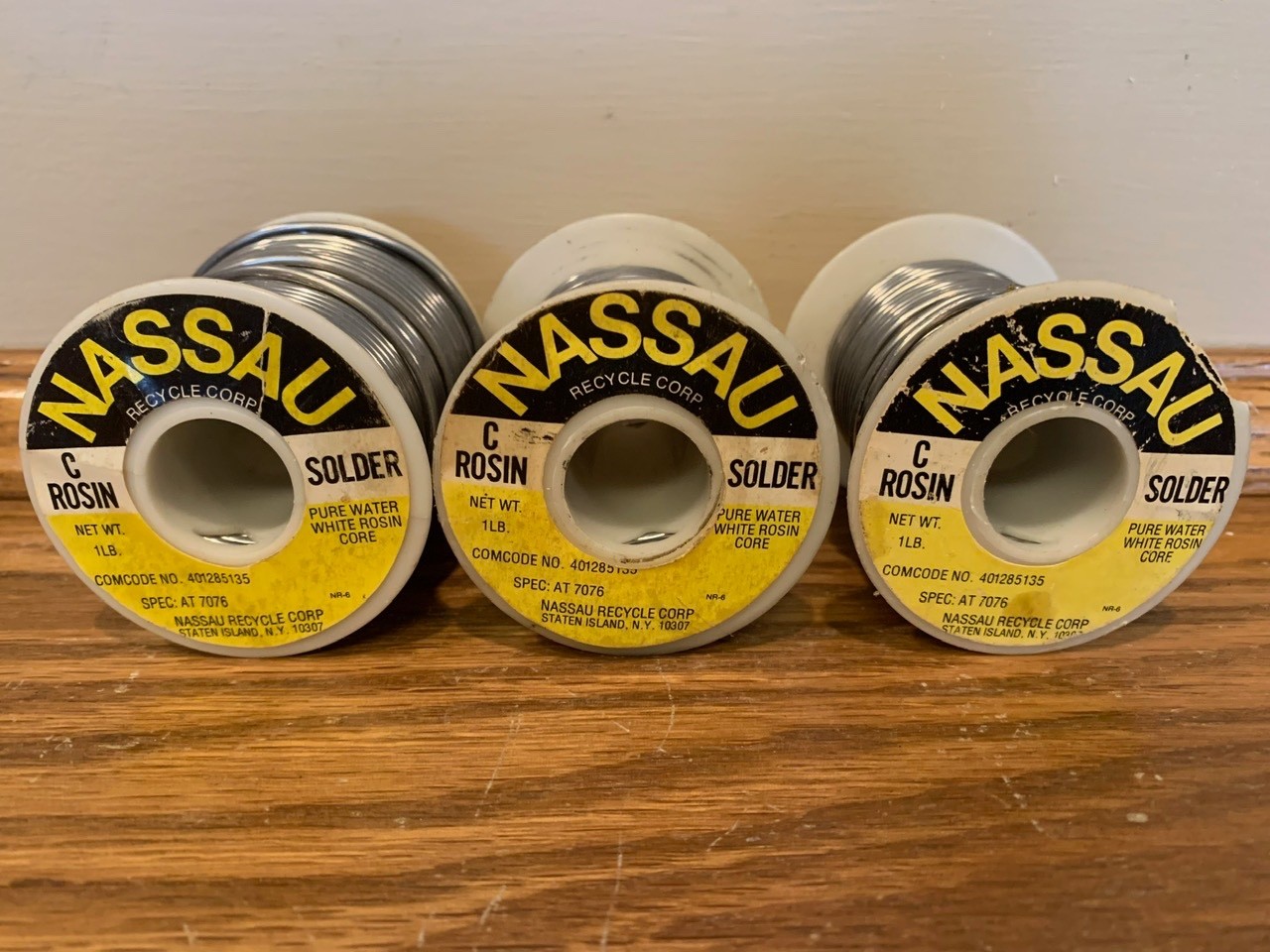 VINTAGE Nassau Water White Rosin Solder AT-7076 AT&T Western Electric 2 Lbs