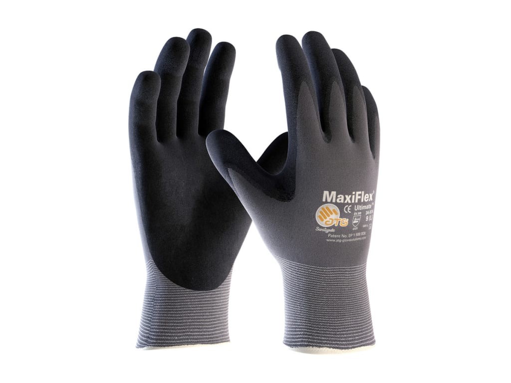 PIP 34-874/L-BG – Micro-Foam Nitrile C oated Glove 15 Gauge Lg