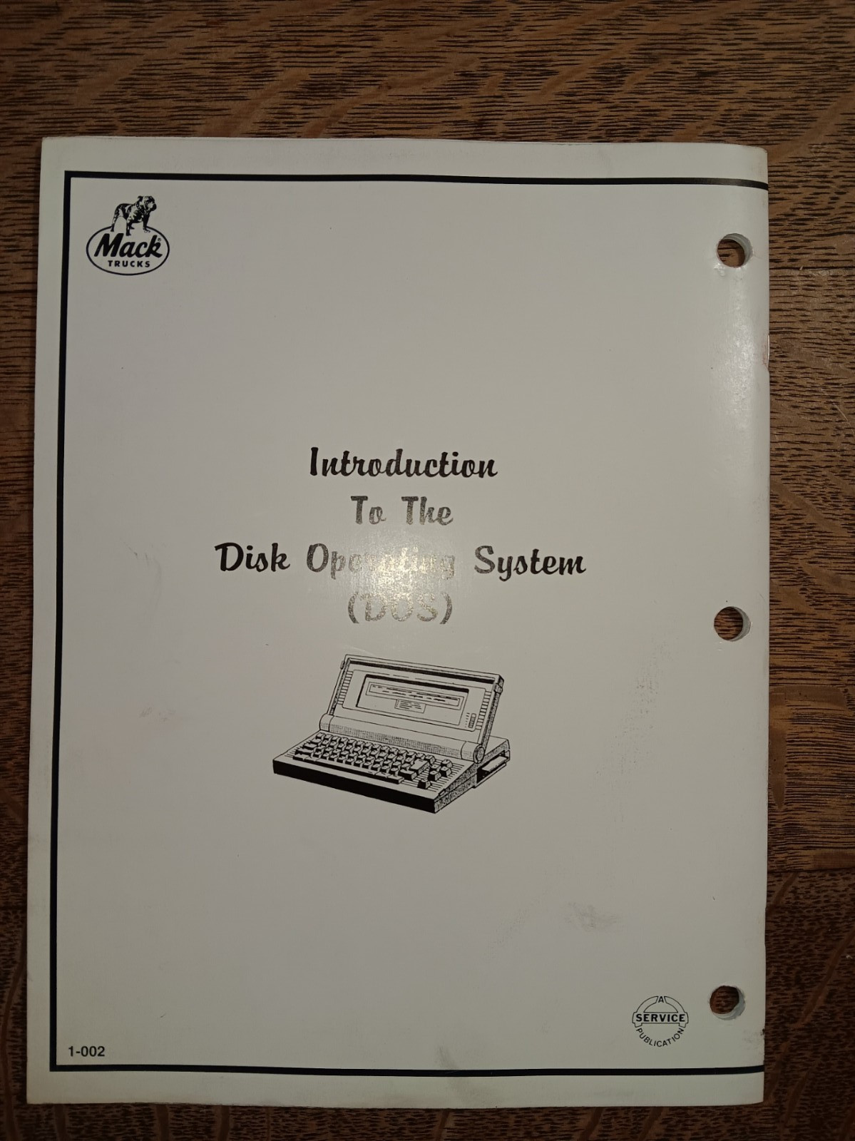 Mack Introduction to DOS Operating System Service Manual 1-002