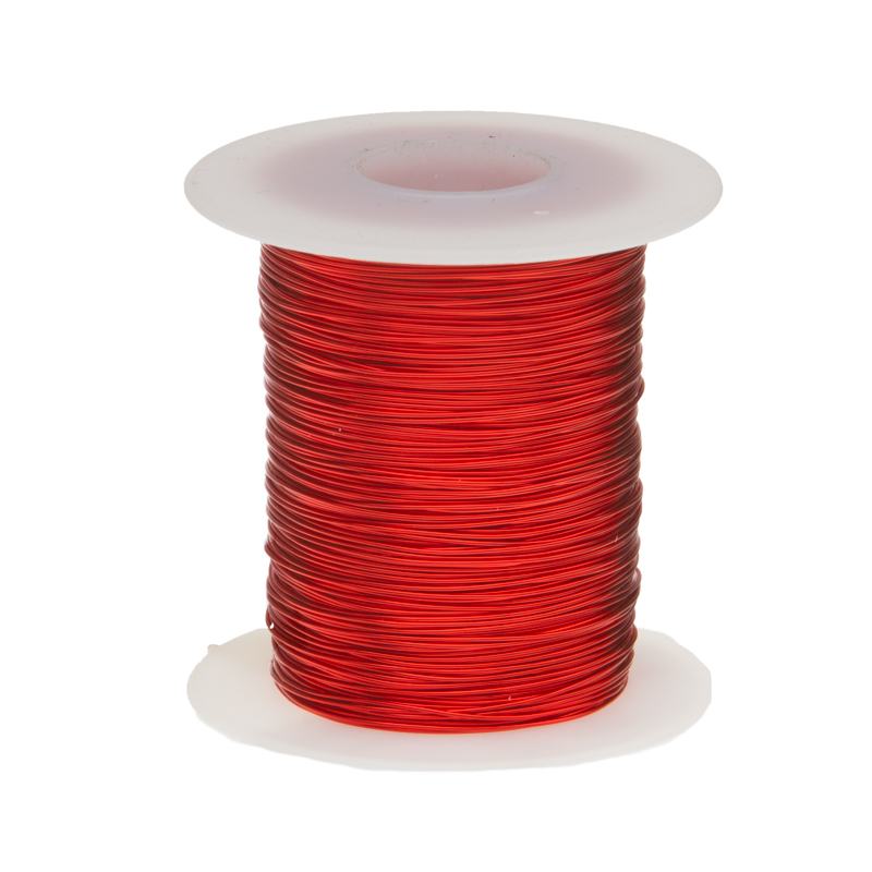 25 AWG Gauge Enameled Copper Magnet Wire 8 oz 506′ Length 0.0188″ 155C Red