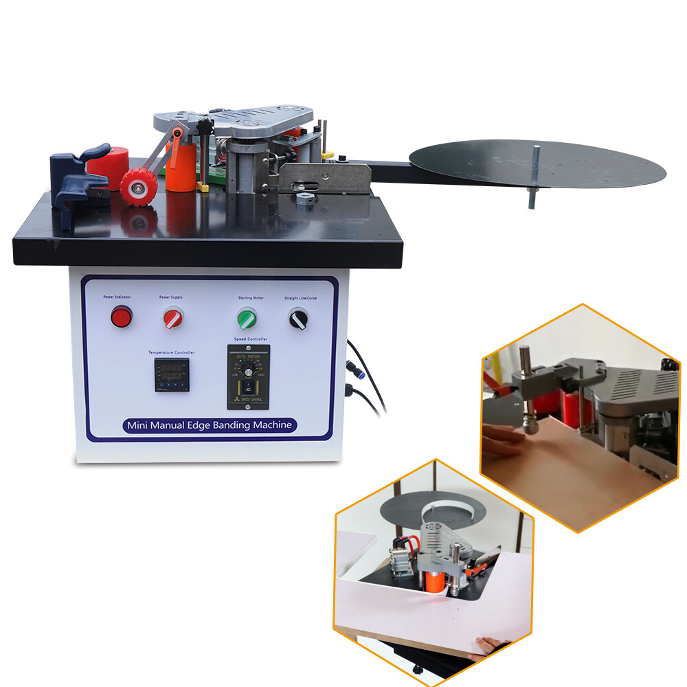 1200W Portable Edge Bander Machine Double Side Gluing Wood Banding Machine 110V