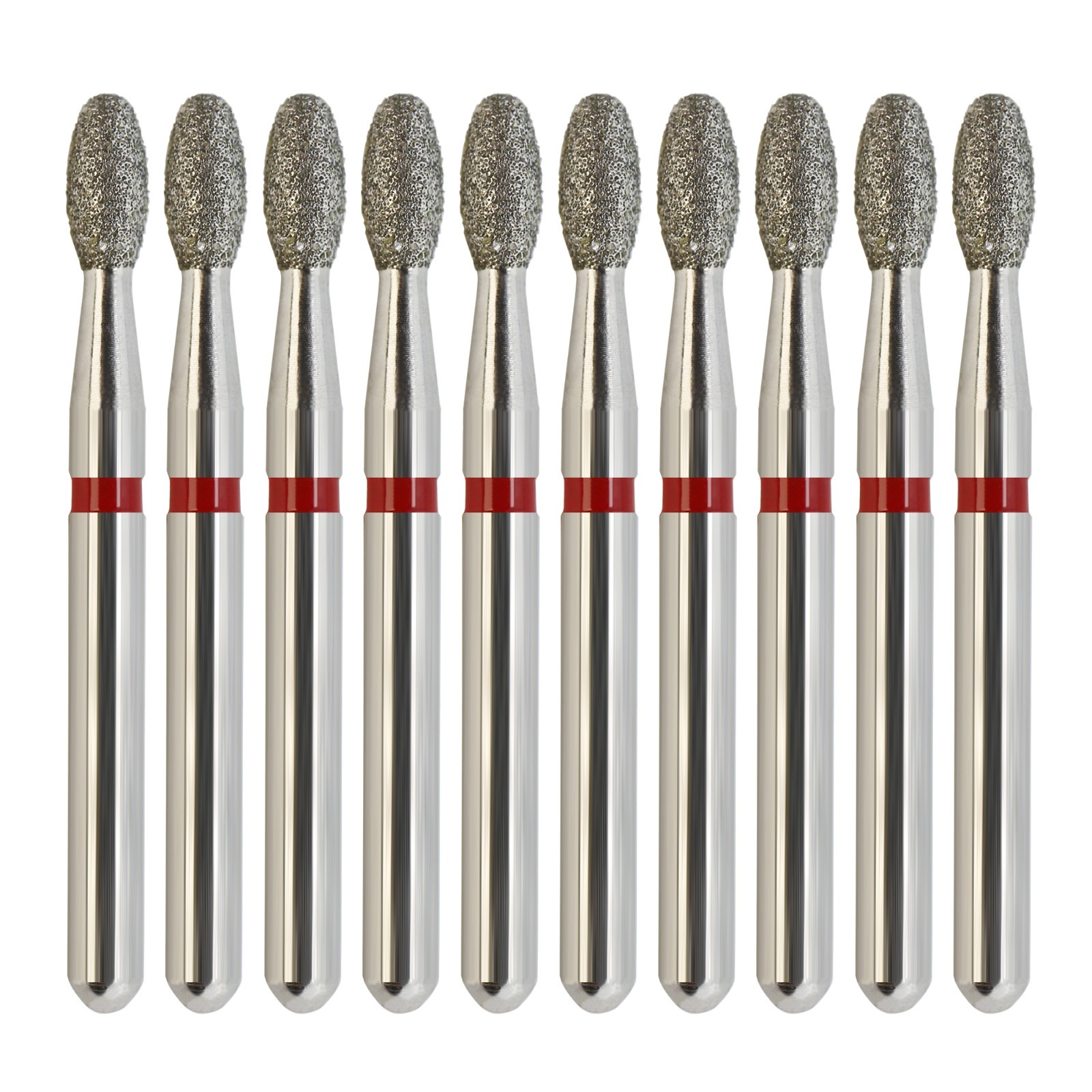 Red Football Burs Dental Diamonds FG 379/018F Fine Grit Friction Grip Egg