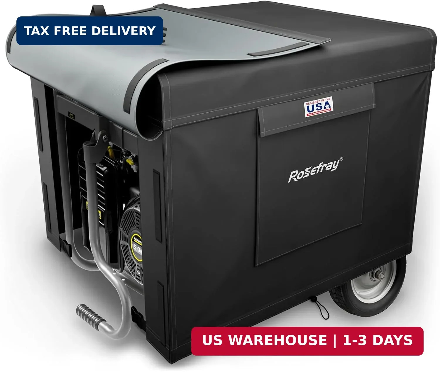Generator Cover-25″Lx24″Wx21″H,600D Heavy Duty Waterproof, Small Outside Equipme