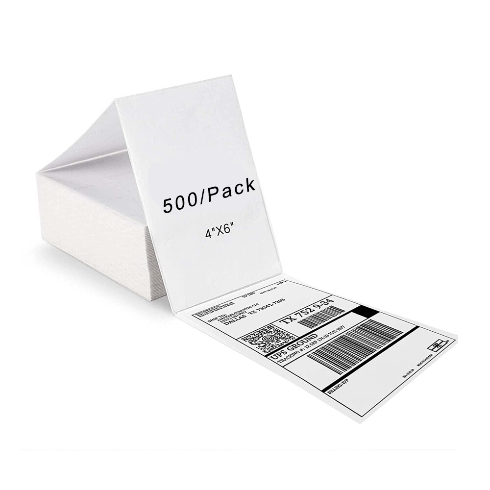 2000 Labels Fanfold 4×6 Direct Thermal Label Shipping Zebra ZP450 ZP505 1000