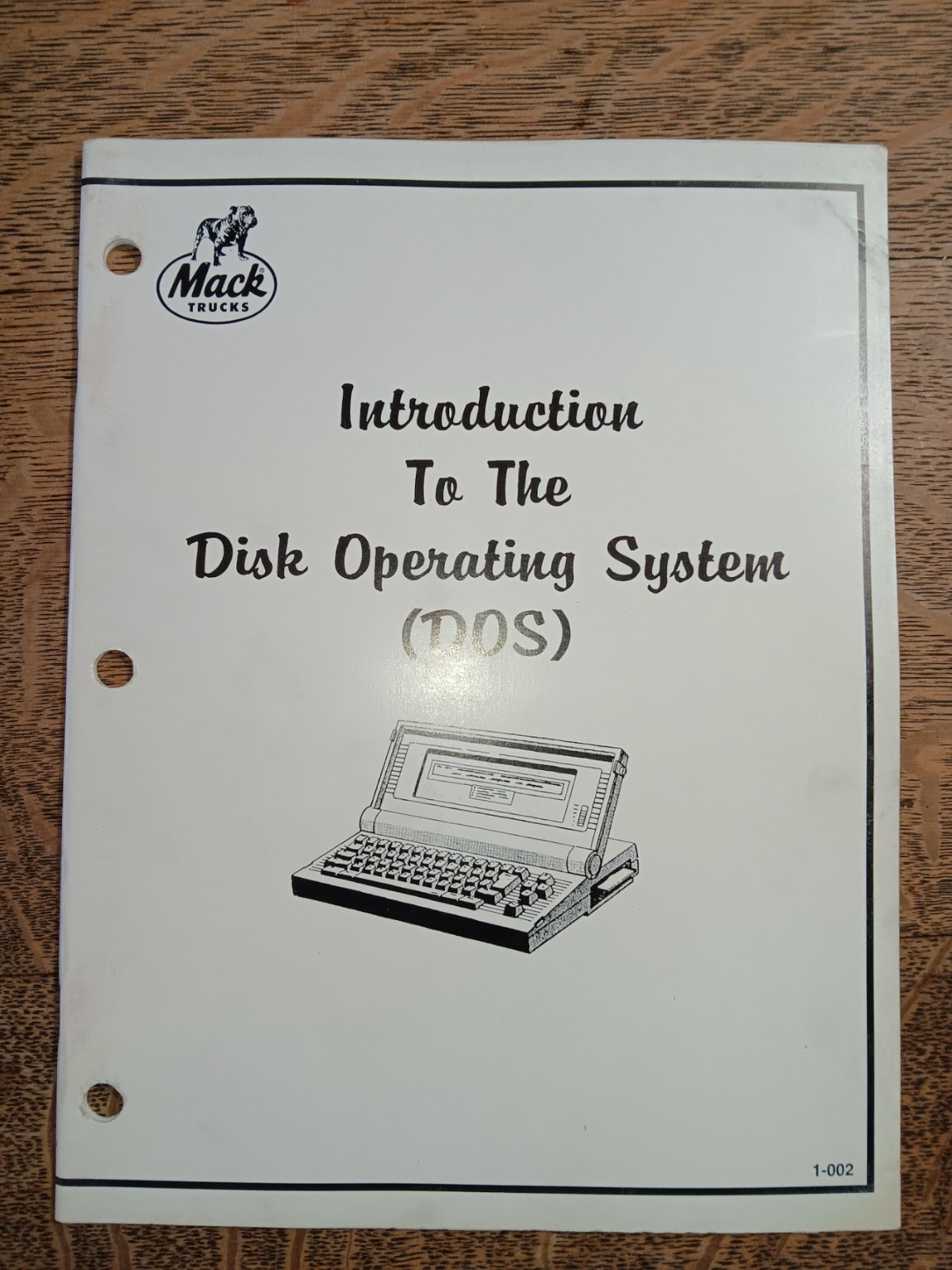 Mack Introduction to DOS Operating System Service Manual 1-002