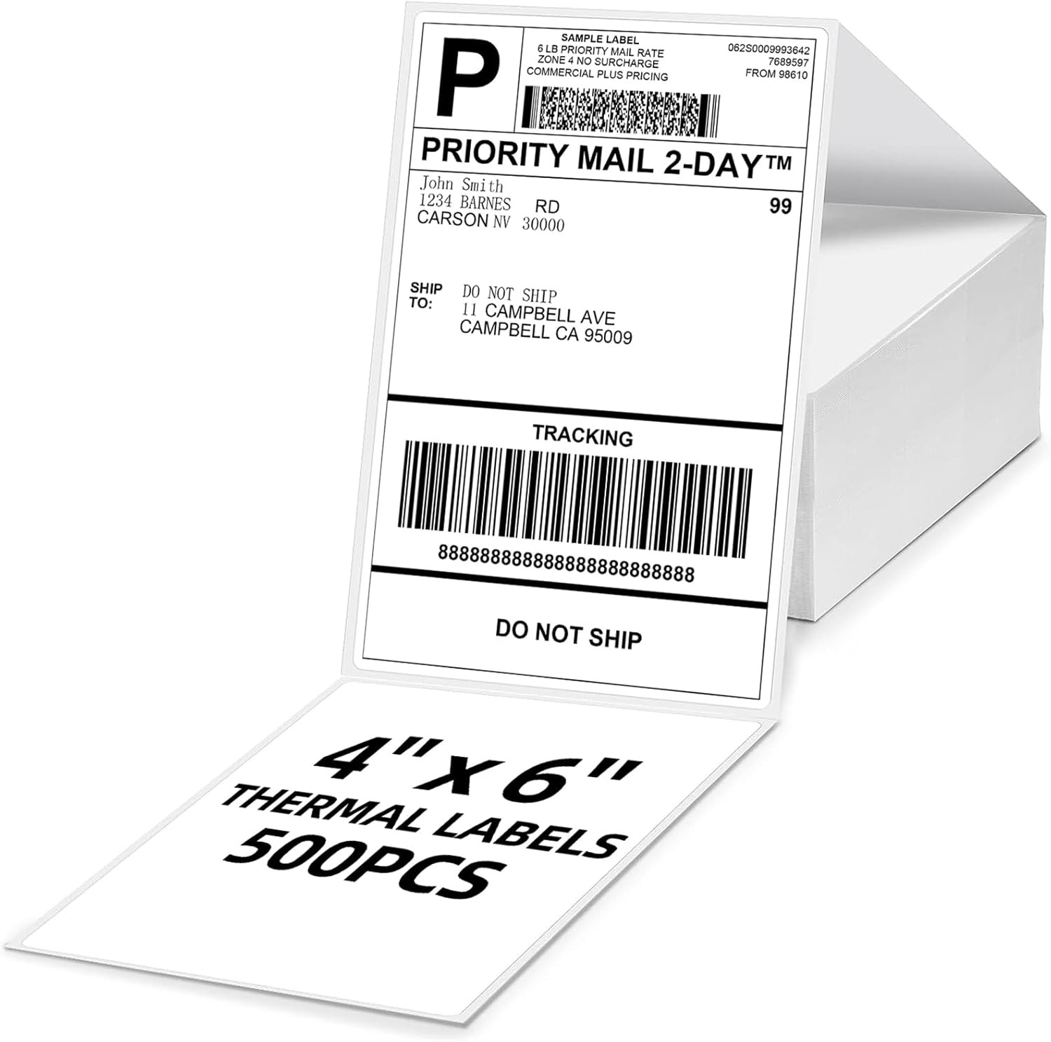 4X6 Thermal Labels, 1 Packs of 500 4X6 Fold Labels – Compatible with …