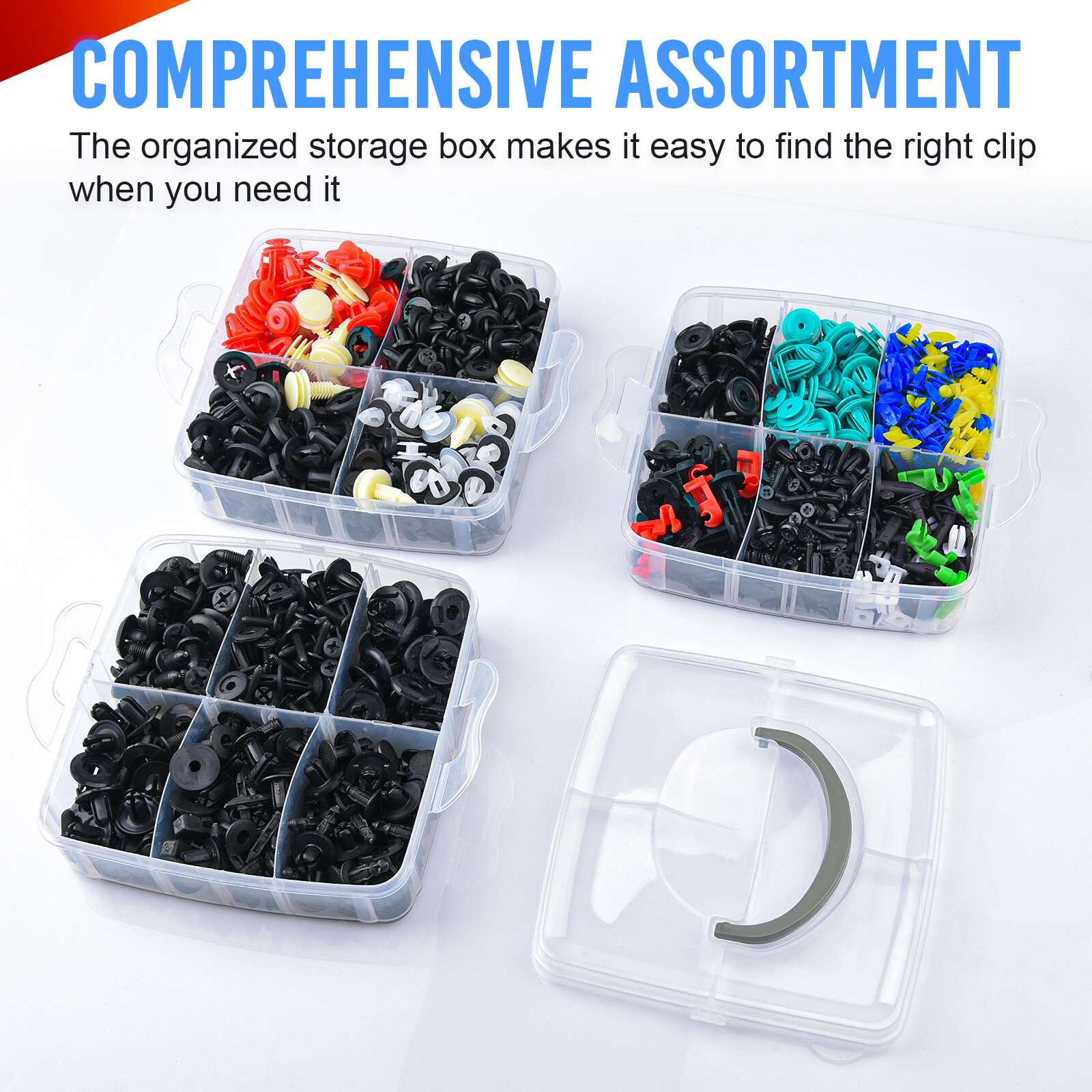 925Pcs Auto Car Bumper Retainer Clips Push Pin Rivet Screw Kit Fastener Remover