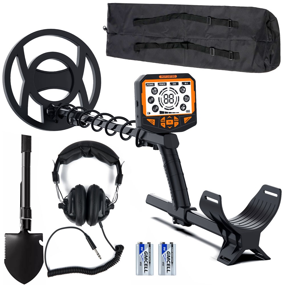 Metal Detector 5.5-5.8KHz 10″Waterproof Coil 4 Modes Jewelry Mode Iron Rejection