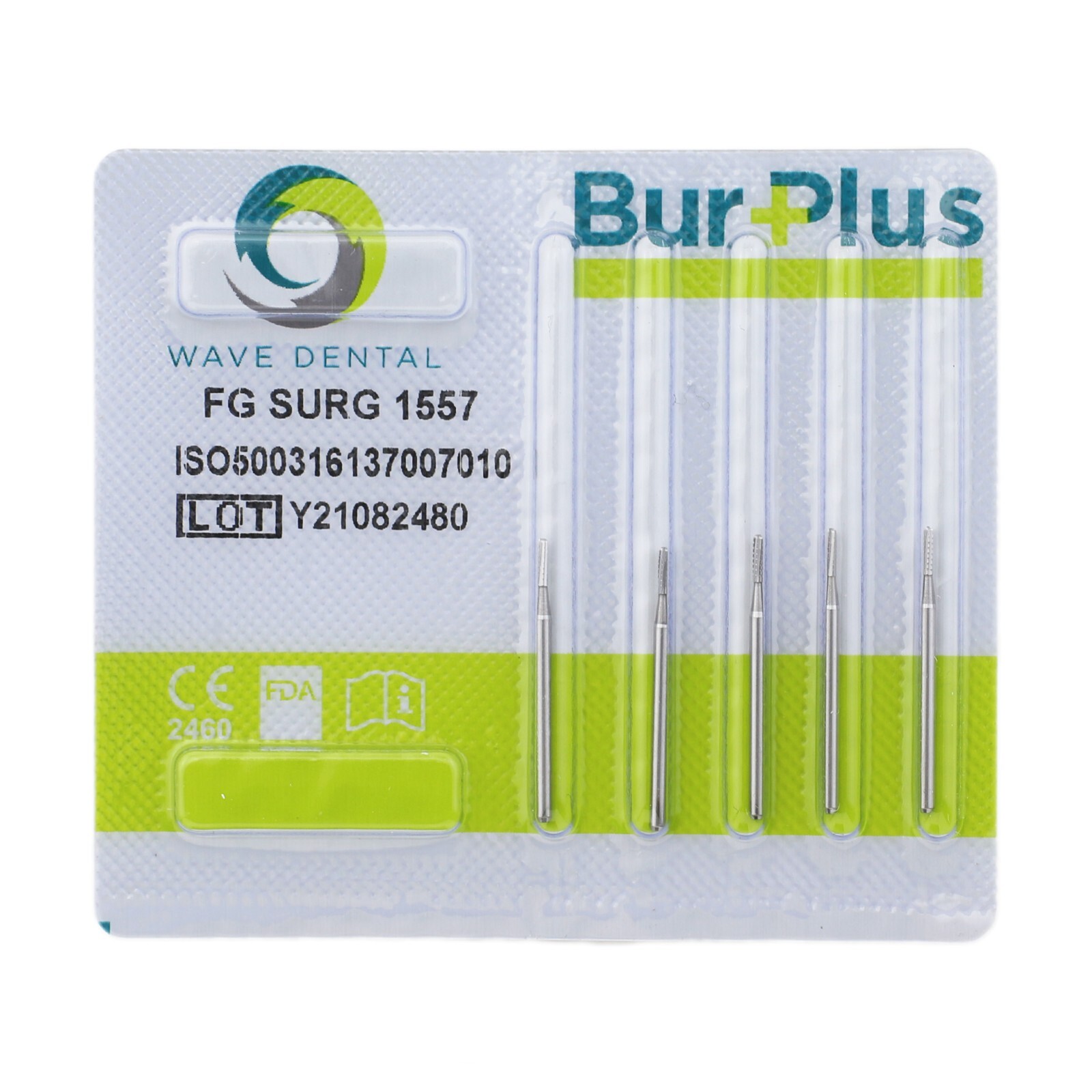 WAVE Dental Surgical Carbide Burs 1557 1558 FG Bur Domed Fissure Cross Cut 25mm