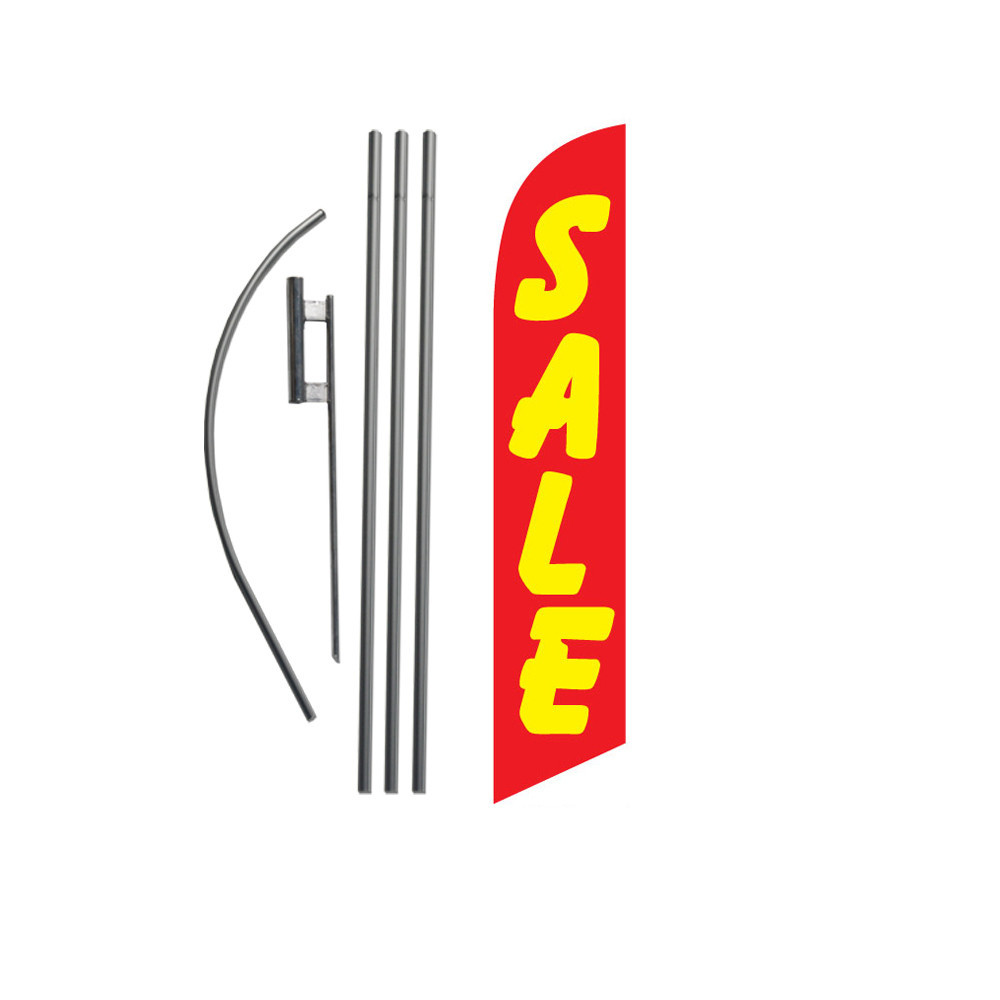 Sale (red/yellow) 15′ Feather Banner Swooper Flag Kit with pole+spike