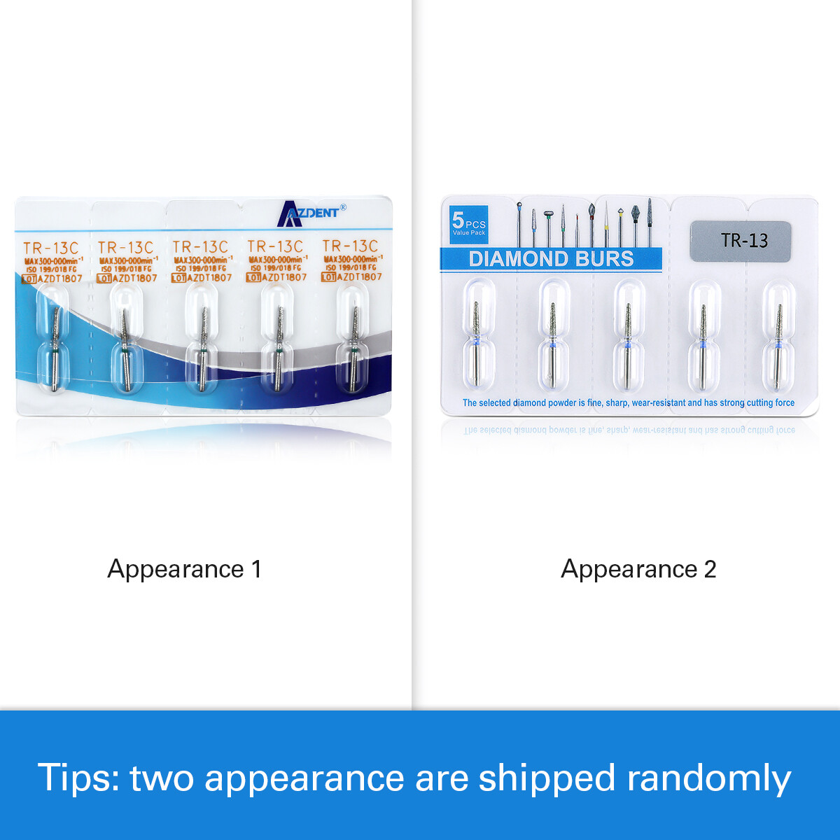 5Pcs/1Pack AZDENT Dental Burs Diamond Burs for High Speed Handpiece FG Burs