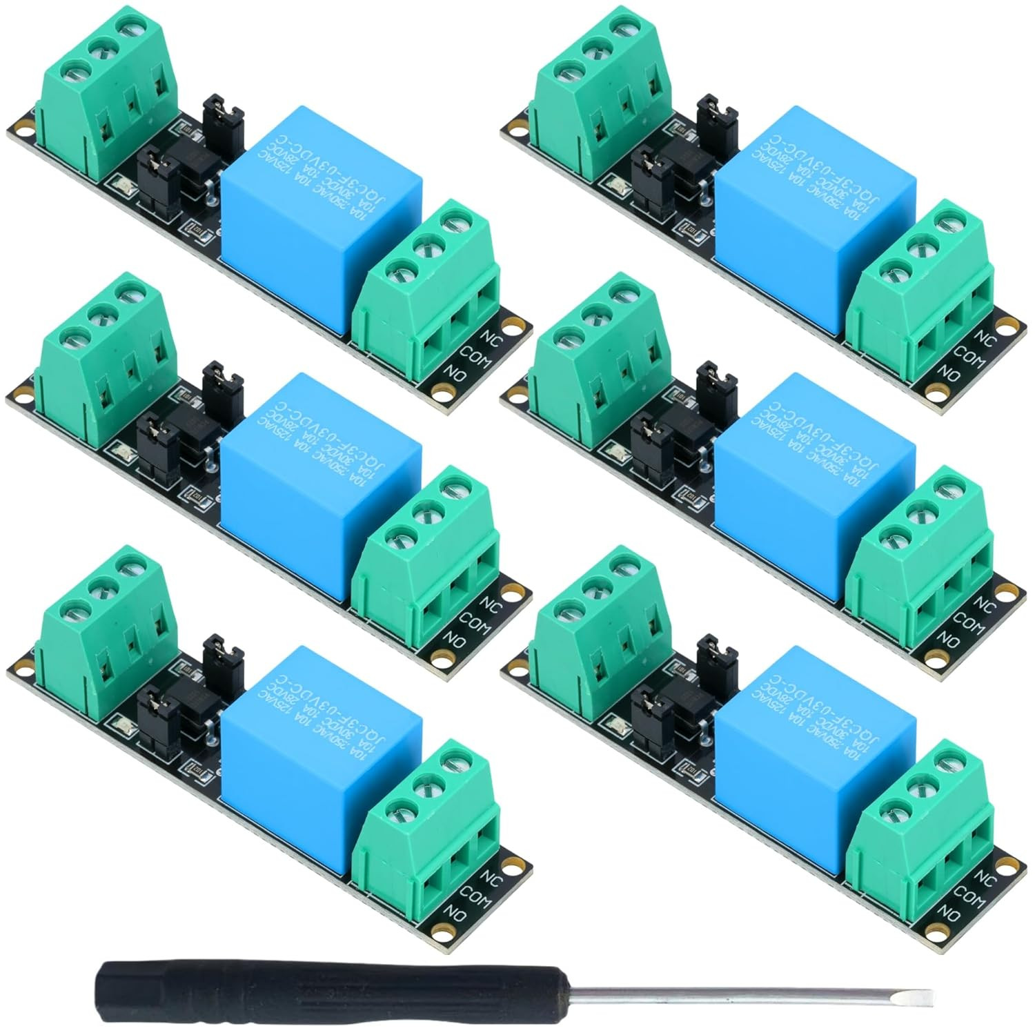 6Pcs DC 3.3V Relay Module 1 Channel Optocoupler Module | 3V/3.3V Relay Isolated