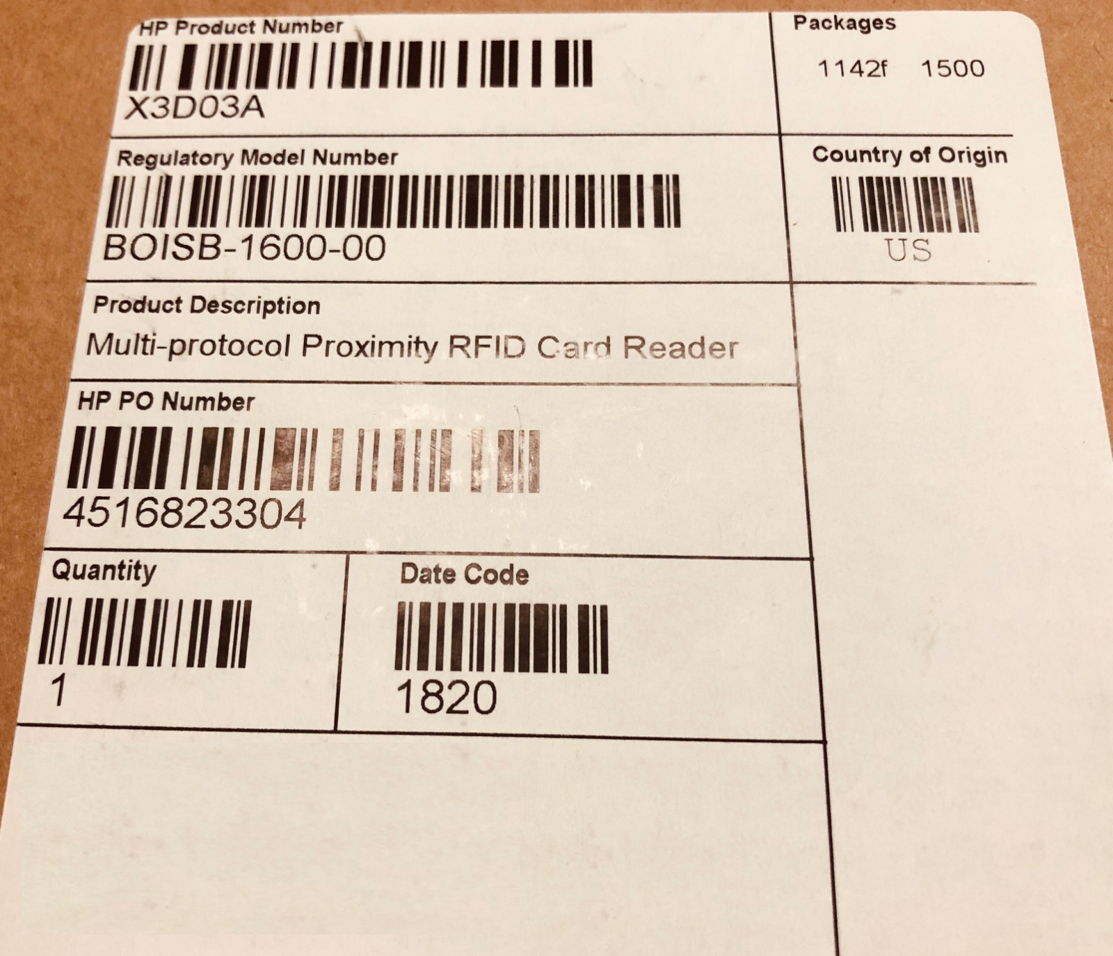 X3D03A:HP Universal USB Proximity Card Reader