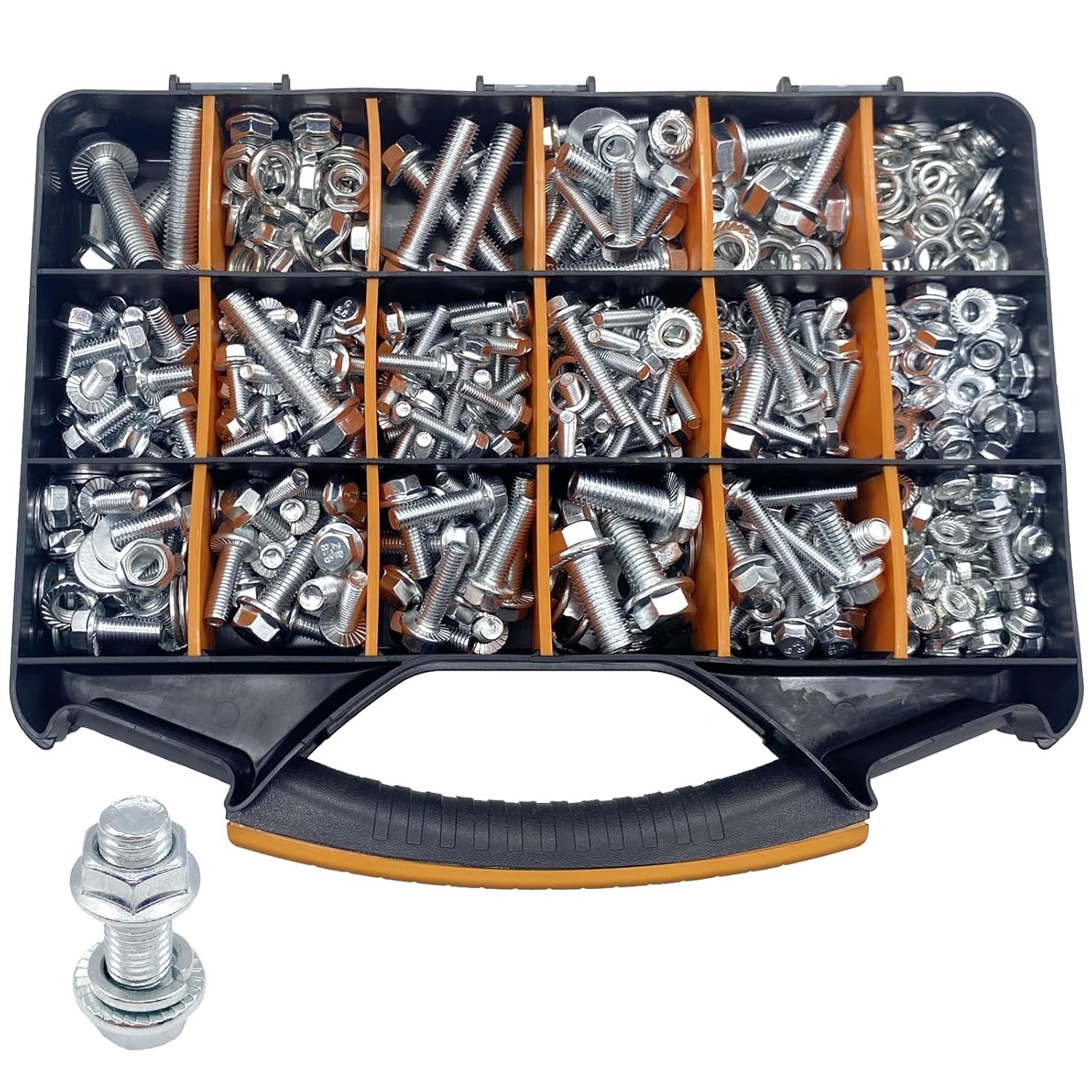 820pcs Metric Flange Bolt Assortment Kit M6 M8 M10 M12 Hex Flange Bolts
