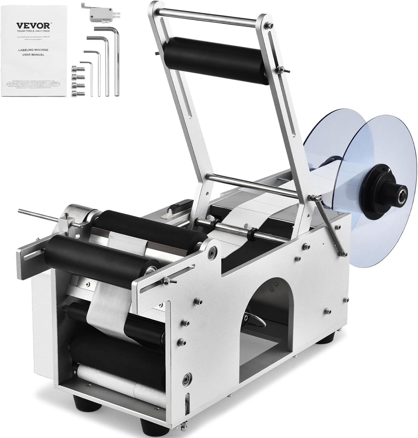 Semi-Automatic Round Labeling Machine 20-50pcs/min Electric Bottle Label Appl…