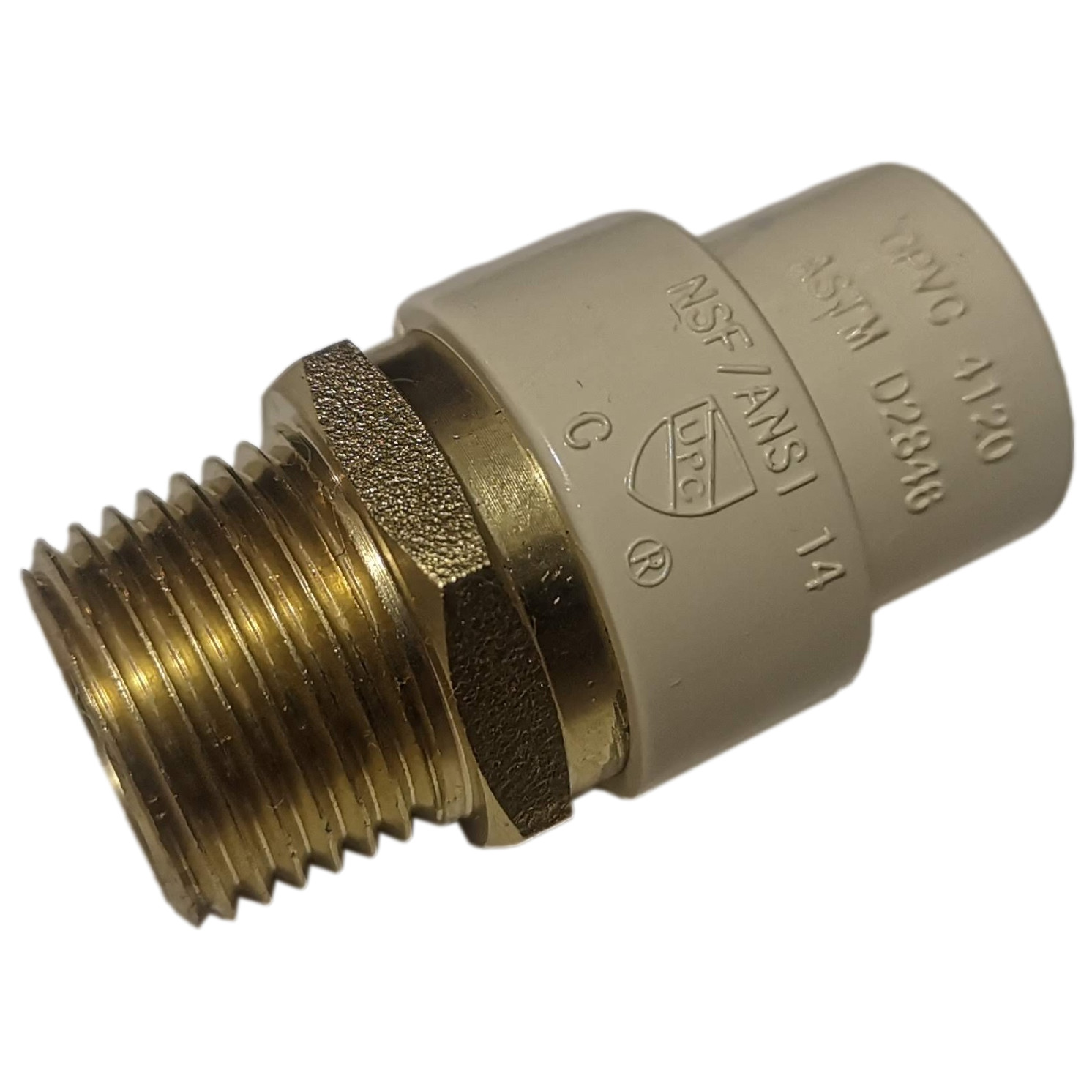 25 Pcs. 1/2 Male NPT x 1/2″ CPVC Adapter, Lead Free Brass, 1/2 CPVC Male Adapter