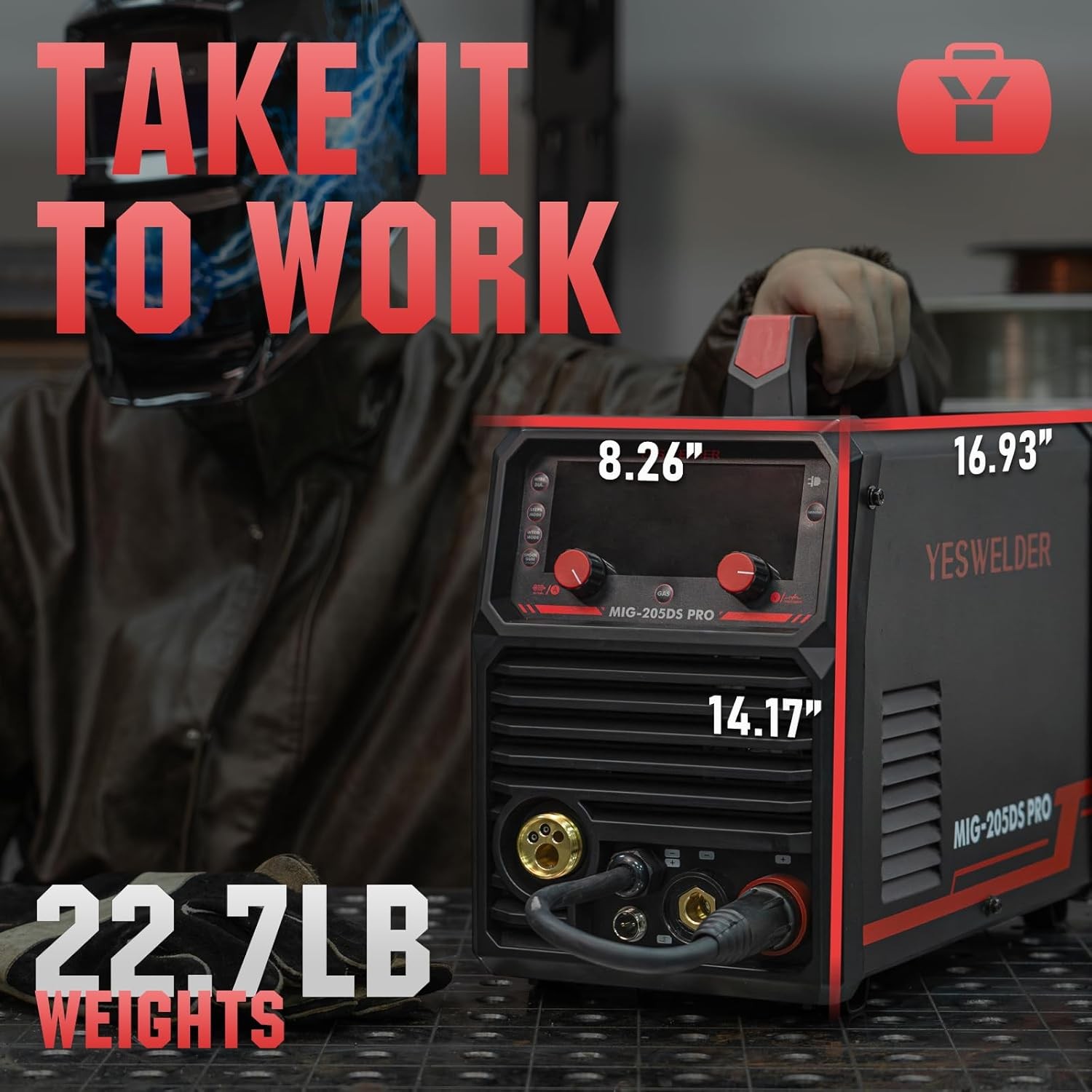 YESWELDER Aluminum MIG Welder Welding Machine 200A 110/220V Dual Voltage 5 in 1