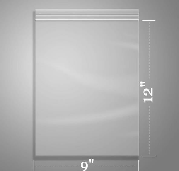 1000 -9″x12″ Clear Plastic Zipper Poly Locking Reclosable Bags 2 MiL