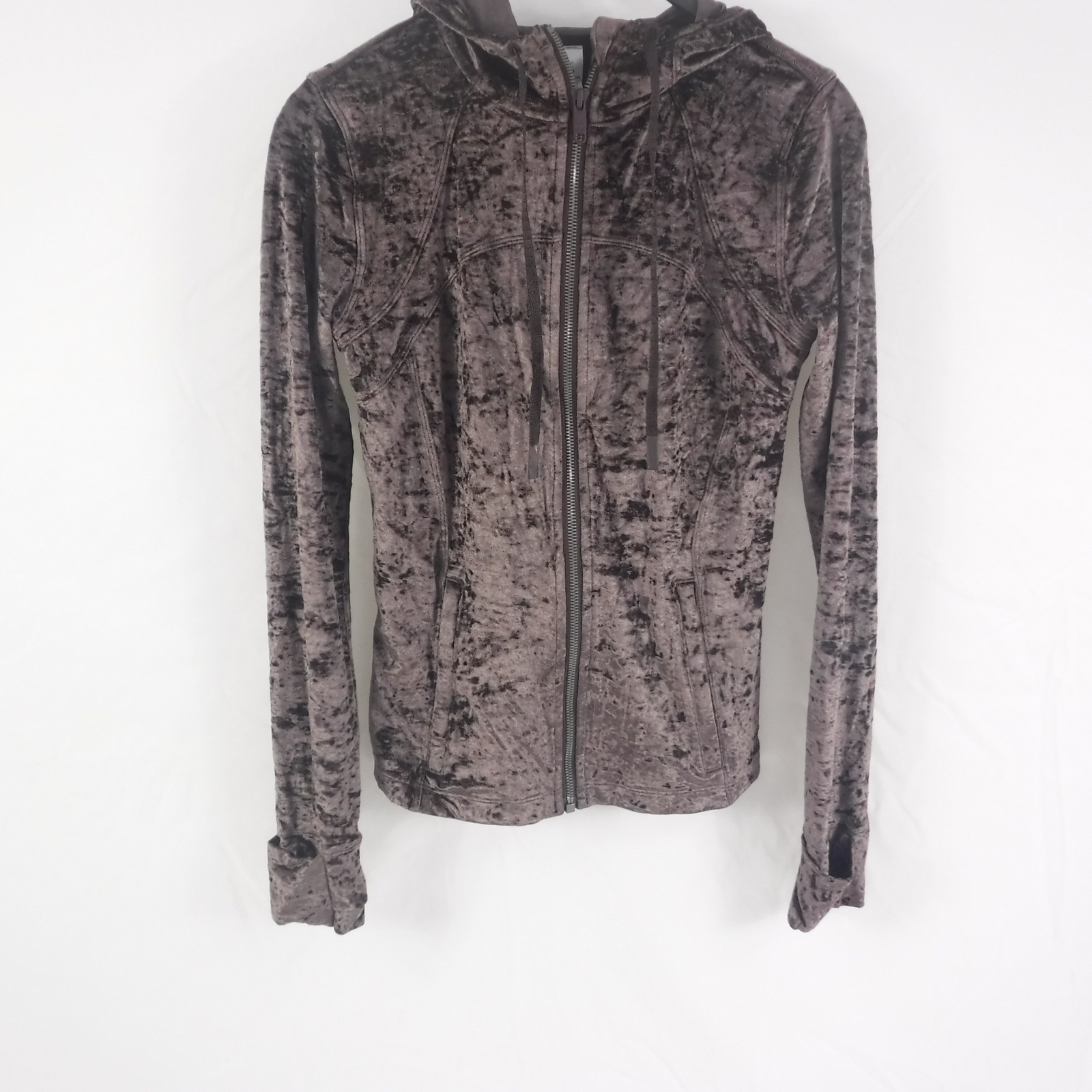 Lululemon Hooded Define Jacket Crushed Velvet French Press Brown Size 6