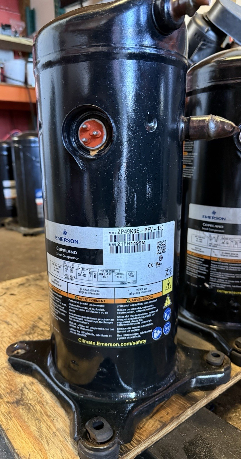 Copeland ZP49K6E-PFV-130, Scroll compressor, 220V, R-410a, Single Phase
