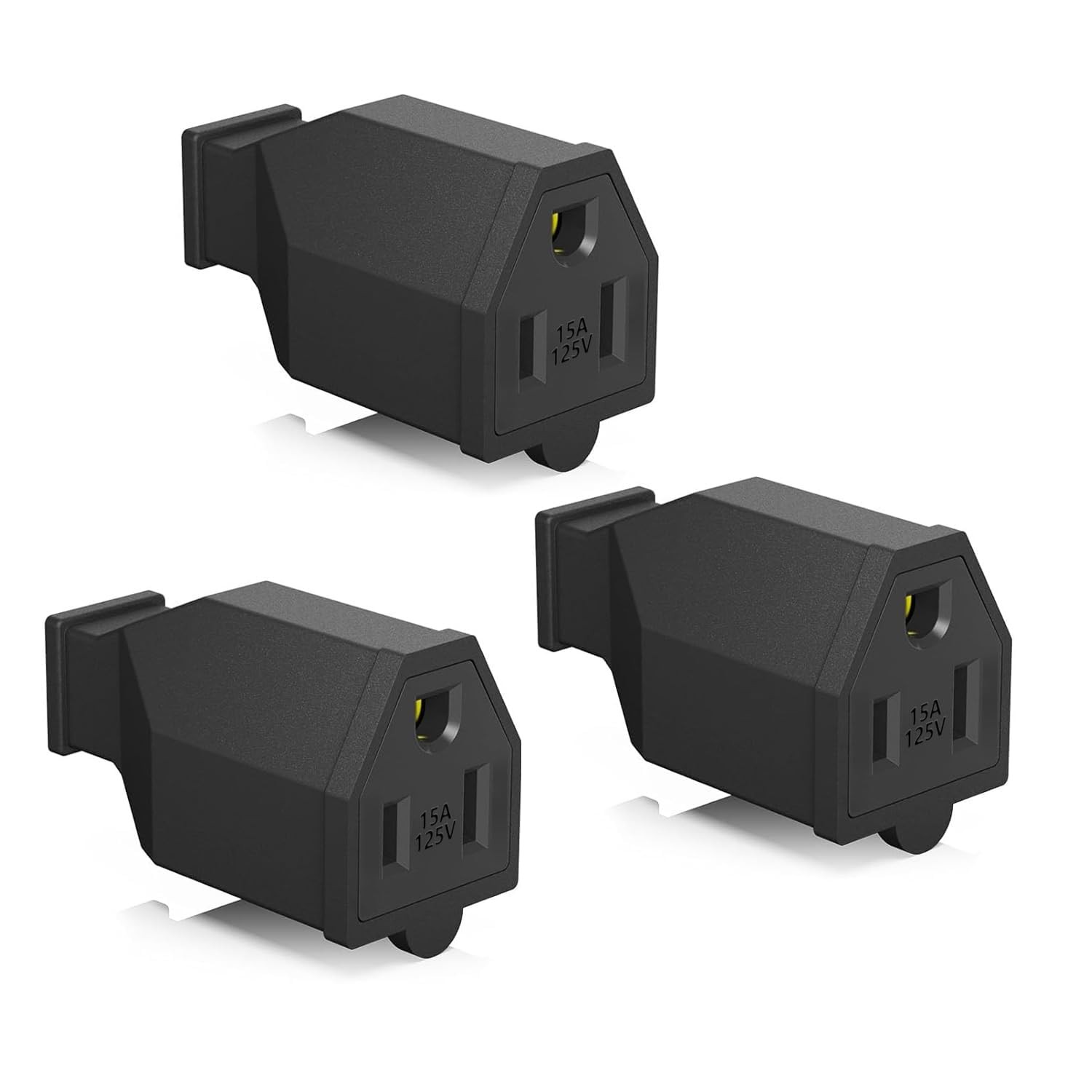 NEMA 5-15P Replacement Plug 3-Prong, 125V 15A Female Electrical Plug Connector,