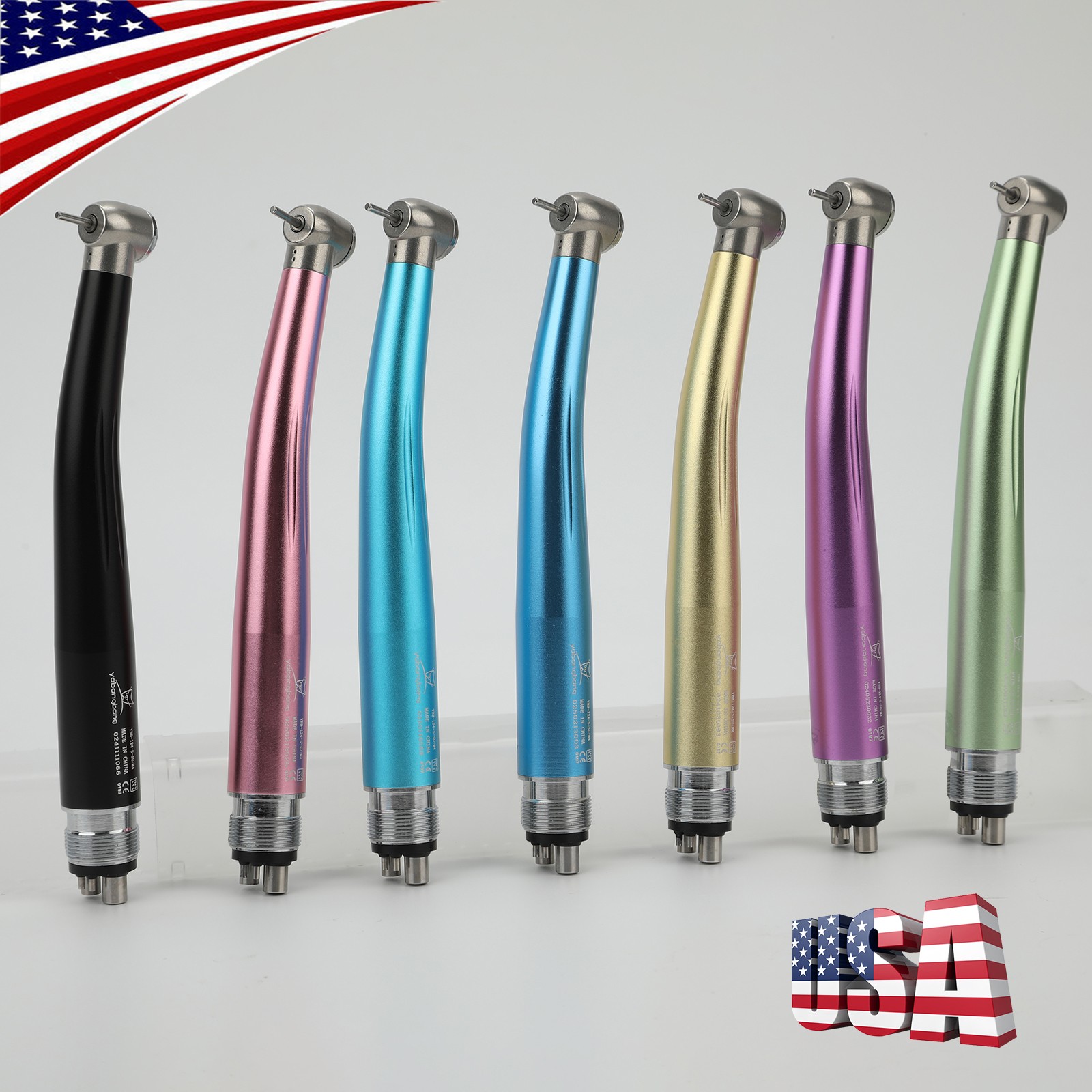 Yabangbang Dental High Speed Torque Head Handpiece Air Turbine 4Holes 7 Color