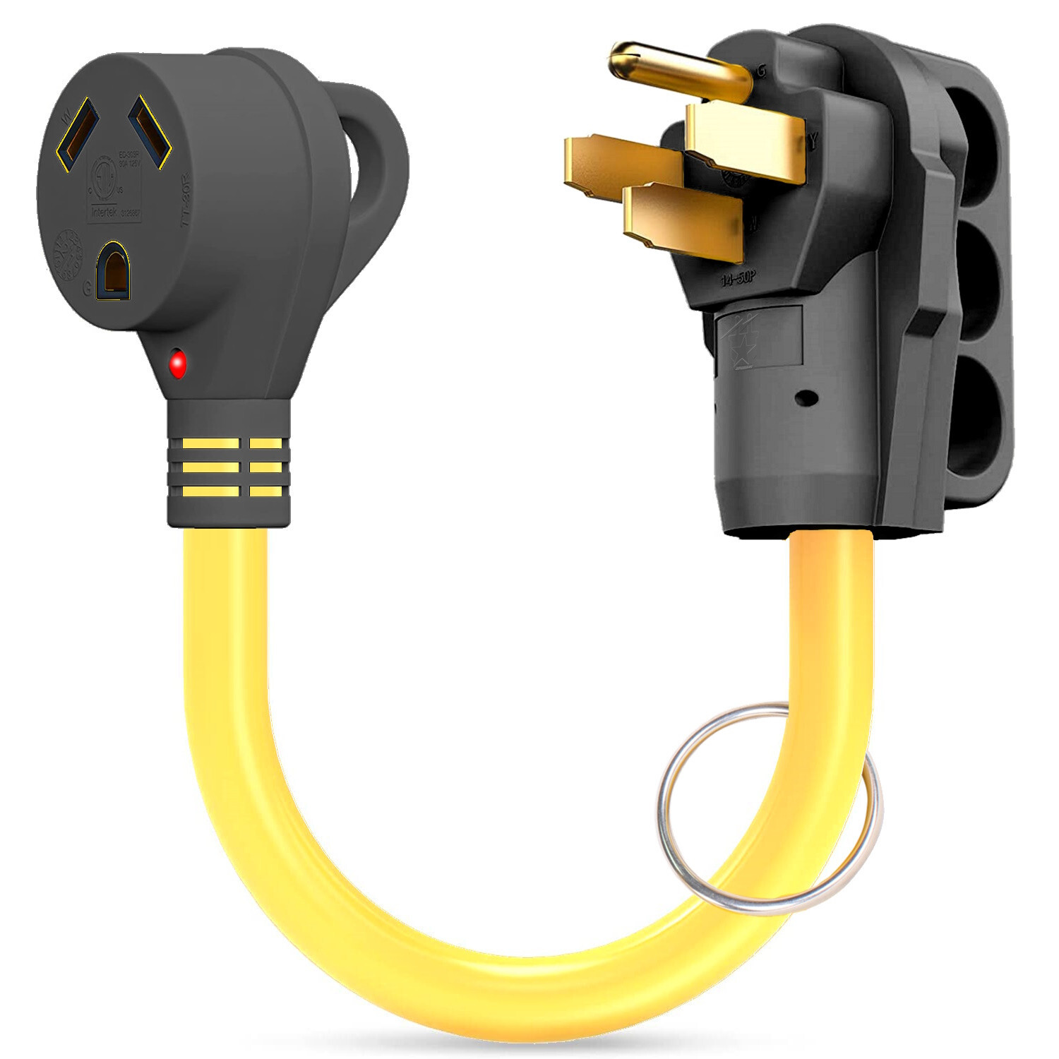 OPEN BOX – RV 50Amp Male To 30Amp Female Power Cord Plug Adapter 50M/30F Cable