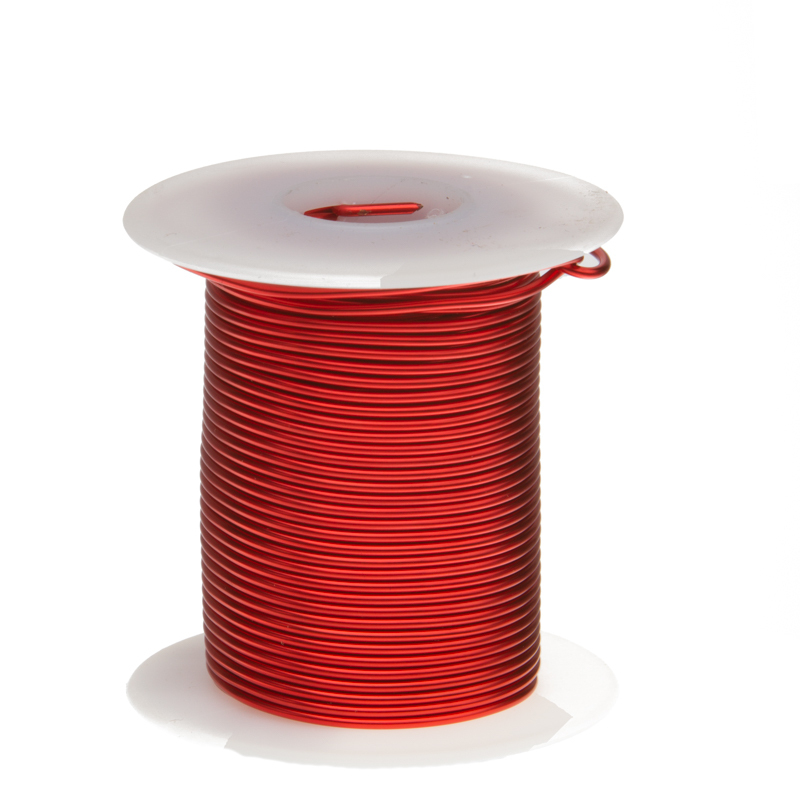 16 AWG Gauge Enameled Copper Magnet Wire 8oz 63′ Length 0.0520″ 155C Red