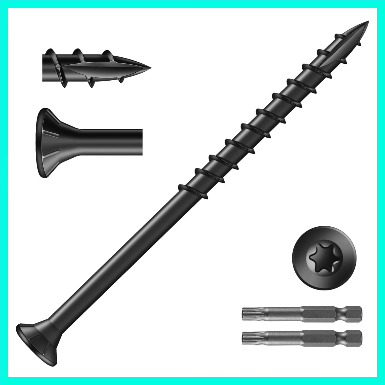 x 3 Inch Deck Screws 158Pcs 2lb. Exterior Wood Screws. Carbon Steel, Black, F…