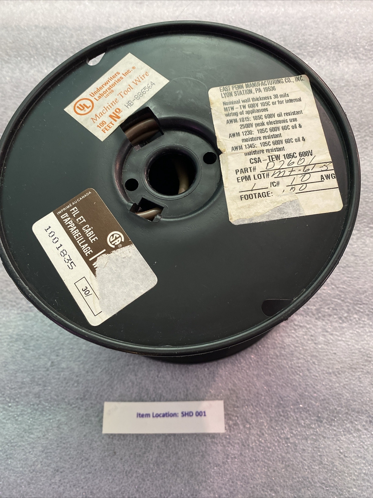 10AWG 600V MACHINE TOOL WIRE HB-886564 BROWN 100FT OIL/MOISTURE RESISTANT