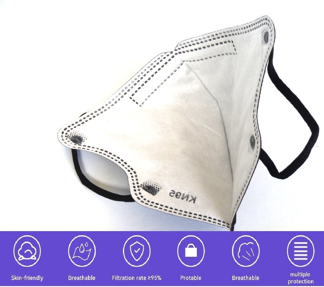 New Small Medium Face 10-500 Black KN95 Face Mask Disposable Respirator 5 Layer