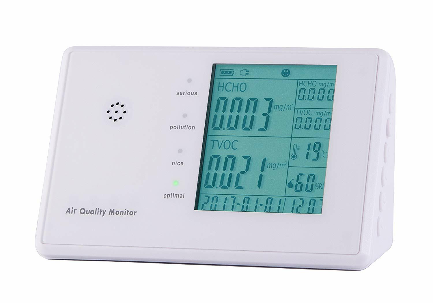 6 en 1 multifonctionnel moniteur de qualité de l’air Intérieur – Suivez CE