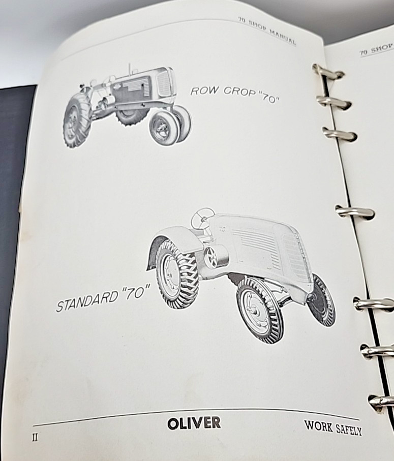 Vintage Oliver 70 & 80 Shop Manuals Three Ring Binder 1940’s