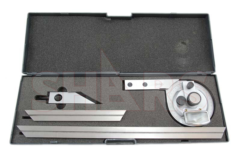 360 UNIVERSAL BEVEL DIAL PROTRACTOR 6″ 12″ BLADES SATIN #