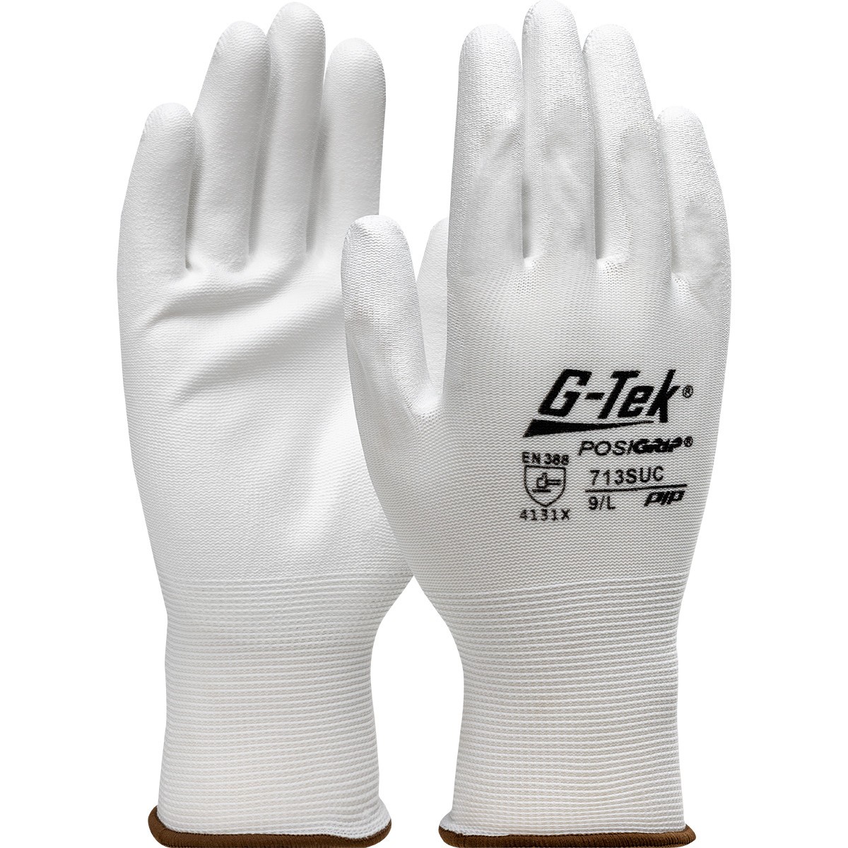 PIP G-Tek PosiGrip Seamless Knit Nylon Glove PU Coated Palm, White, 12-Pairs