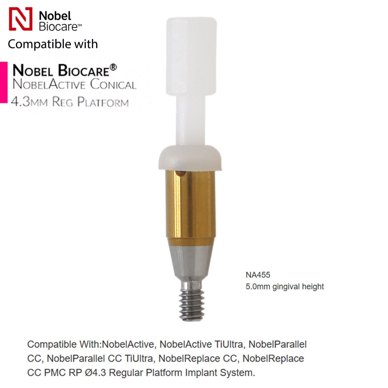 Locator Tapered Abutment for Nobel Active Biocare Conical Connection NP/RP 1-5mm