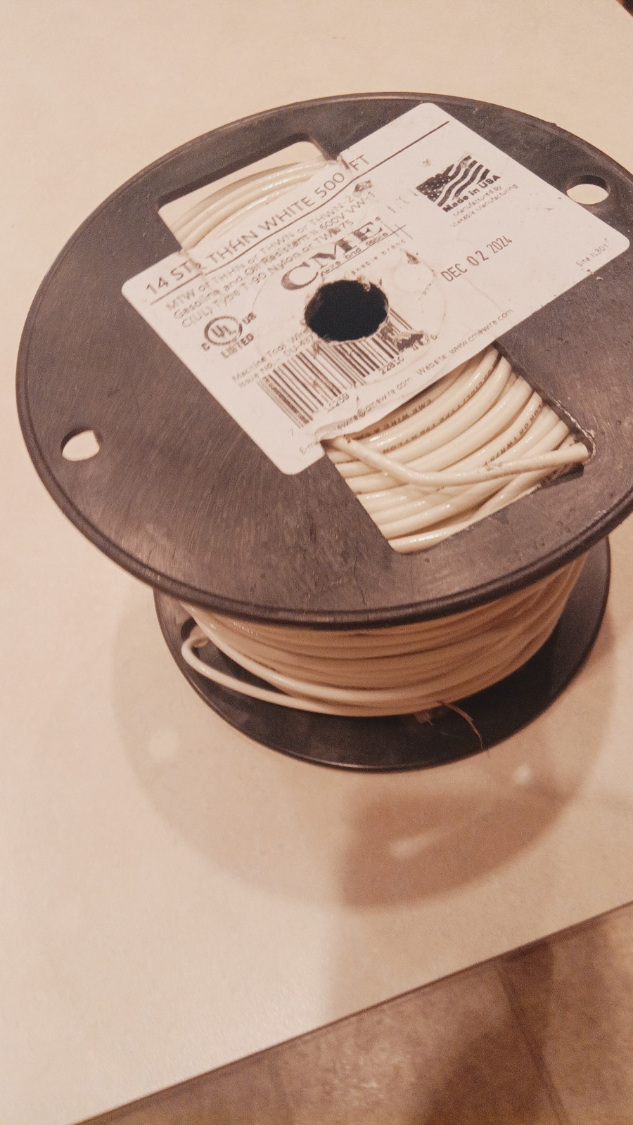 NEW 425 ‘+ # 14 WHITE AWG THHN/THWN STRANDED COPPER BUILDING WIRE