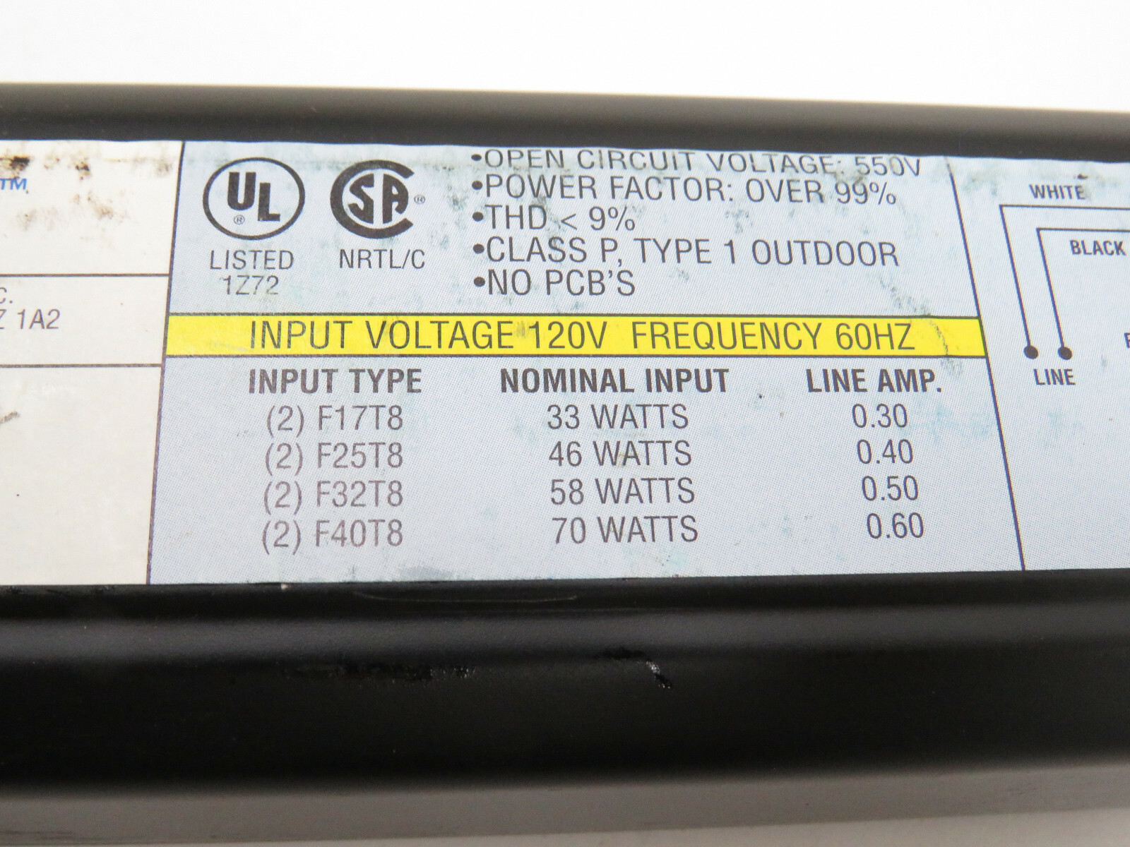 Morvue N-IS-120-2/32 Fluorescent 120V Ballast for (2-Lamp) F17T8 F32T8 F40T8
