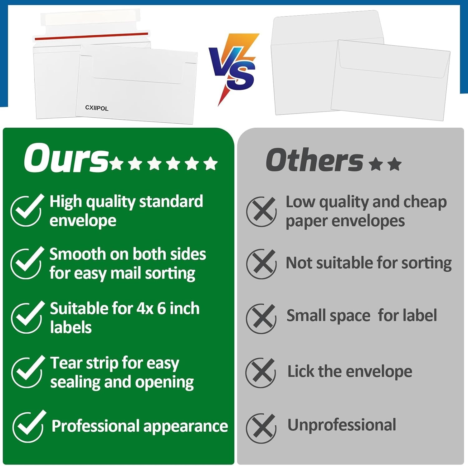 110-Pack Card Shipping Envelopes – 7 x 4.35 Inches Trading Cards Self-Adhesiv…