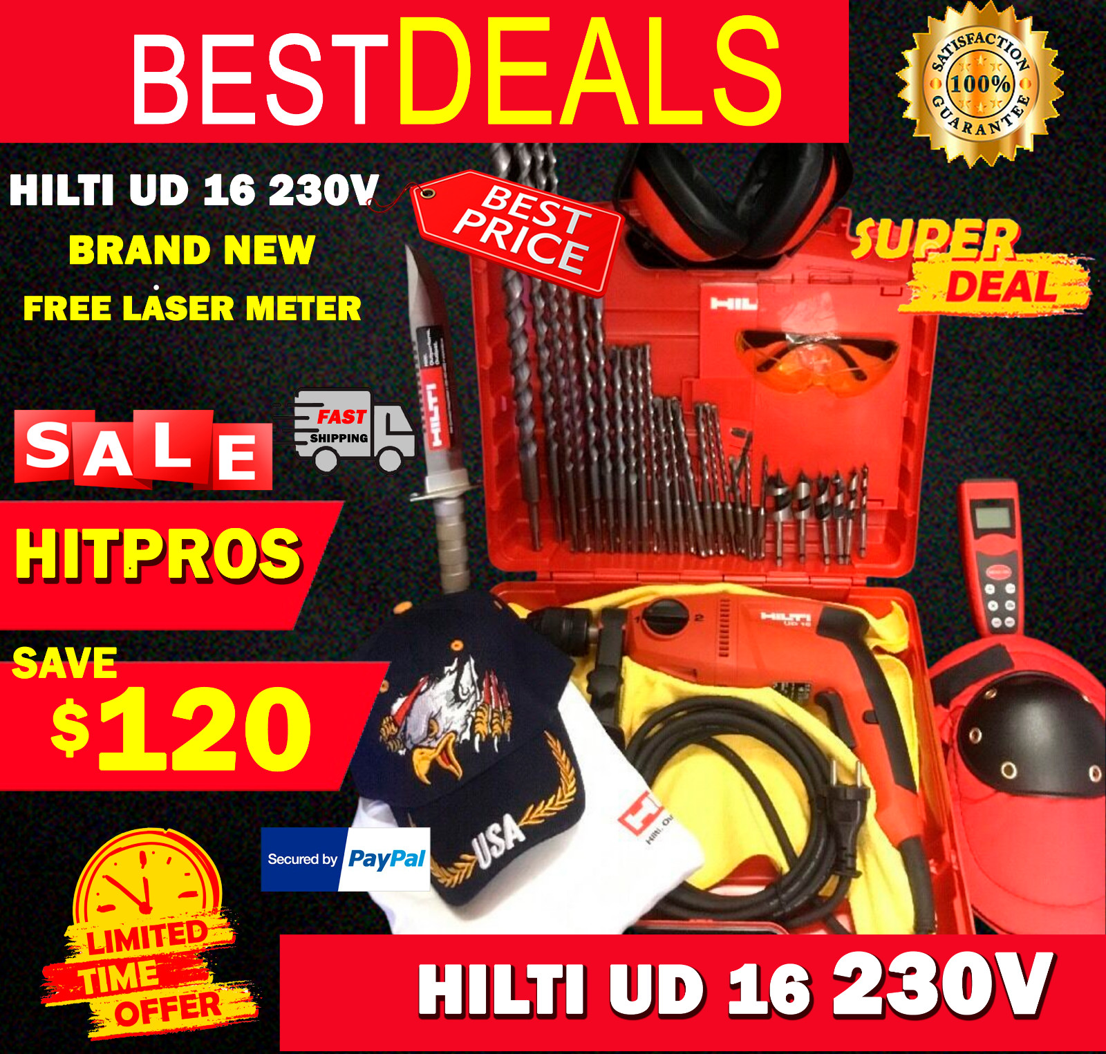 HILTI UD 16 230V, BRAND NEW, FREE LASER METER, BITS, A LOT OF EXTRA, FAST SHIP
