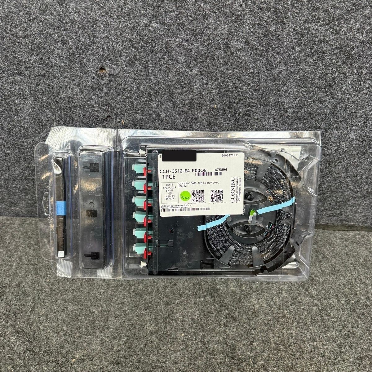CORNING Splice Cassette, 12 Fiber, LC Duplex MM 50 OM4, 250UM